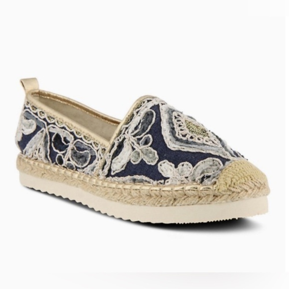 Patrizia Agleam blue/silver/sequin espadrilles, 7